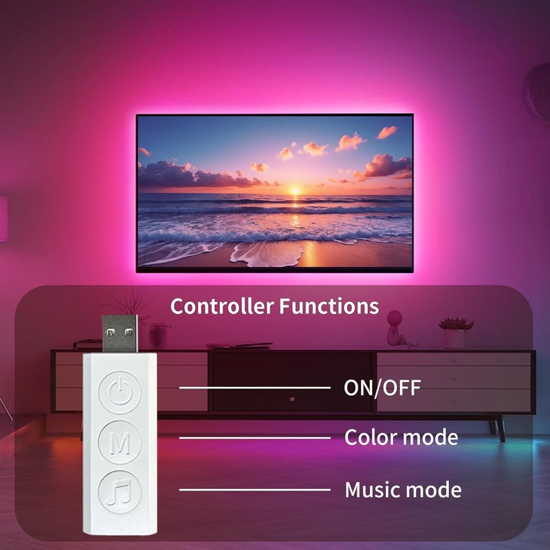 KSIPZE LED Lights for TV, 16.5ft TV led Backlight for 45-75 Inch TVs RGB TV Backlight Behind Music Sync Smart APP & Button Control TV LED Strip Lights USB Powered for Bedroom/Gaming - Image 2
