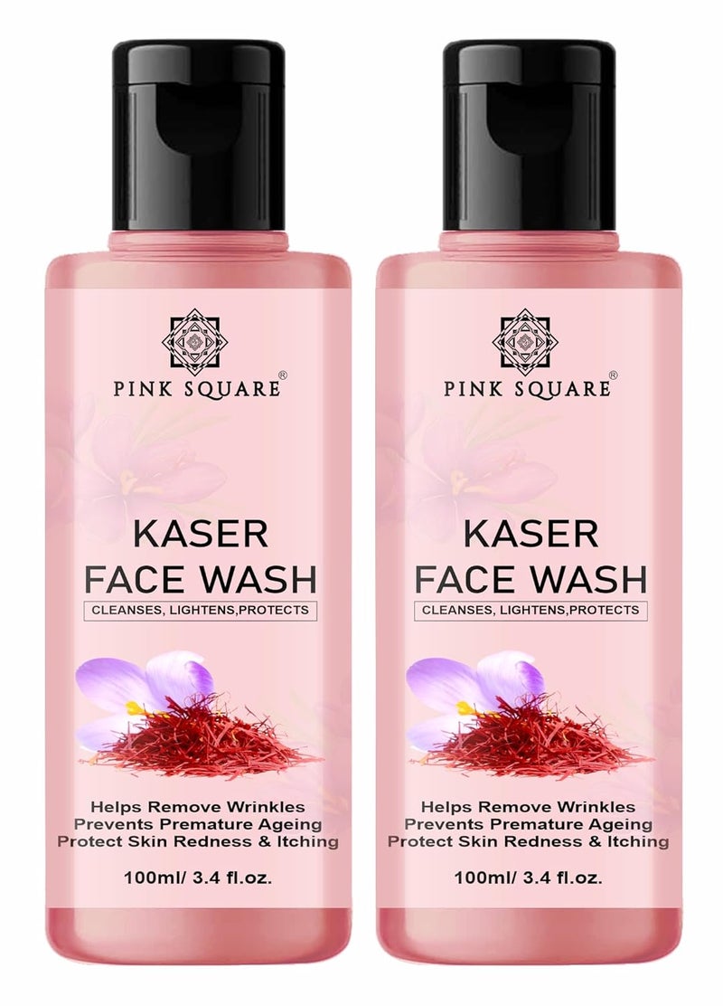 Pink Square Gold Kesar Face Wash  Enriched With Golden Essence  Kesar Extract  For Skin Illumination No Sillicones  Toxic Chemical Paraben Free 200ml - Image 1