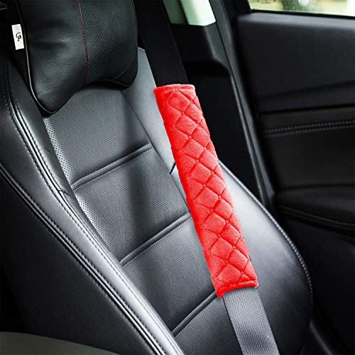 Tatuo 4 Pack Seat Belt Cover Extra Long Seat Belt Pads for Car Soft Comfort Shoulder Strap Covers Harness Pads Helps Protect Your Neck and Shoulder(10.6 Inch,Red) - Image 4