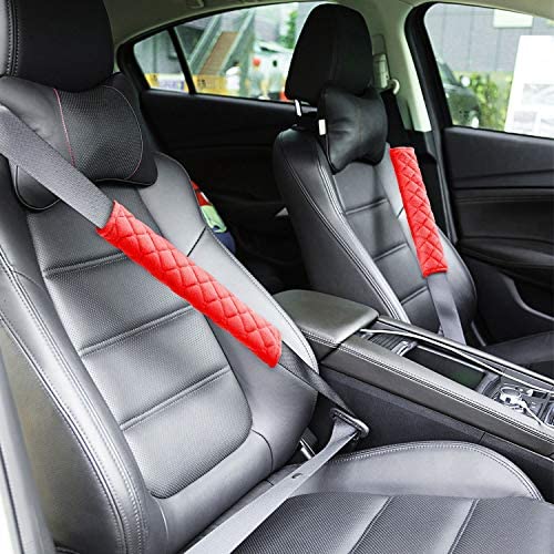 Tatuo 4 Pack Seat Belt Cover Extra Long Seat Belt Pads for Car Soft Comfort Shoulder Strap Covers Harness Pads Helps Protect Your Neck and Shoulder(10.6 Inch,Red) - Image 5