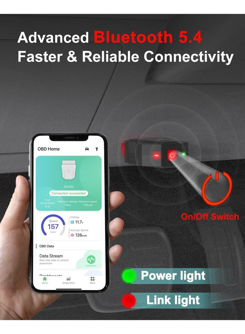 BUANIERT OBDII Scanner, Wireless OBD2 Auto Diagnostic Scan Tool for iOS & Android for Performance Test, BLE Bluetooth 5.4 Car Engine Check Codes Reader & Scan Tools No Subscription Fee APP - Image 5