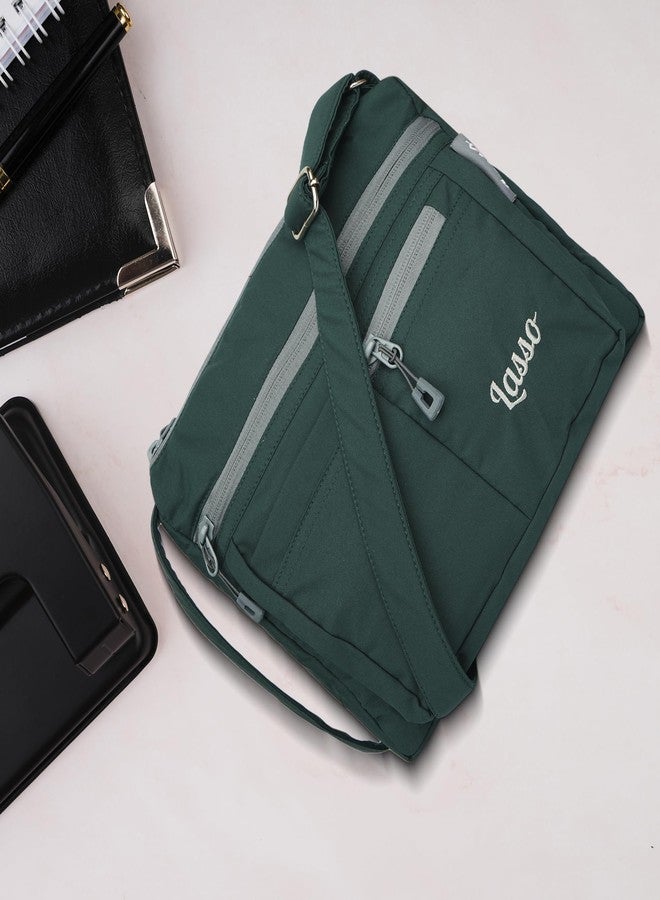 لاسو حقيبة كتف نسائية من لاسو® بحزام قابل للتعديل، أحدث حقيبة كتف أنيقة من البوليستر مناسبة للعمل، والاستخدام اليومي، والسفر، والجامعة | سعة 5 لترات و5 جيوب متعددة (4 بسحاب وجيب مفتوح واحد) - Image 5