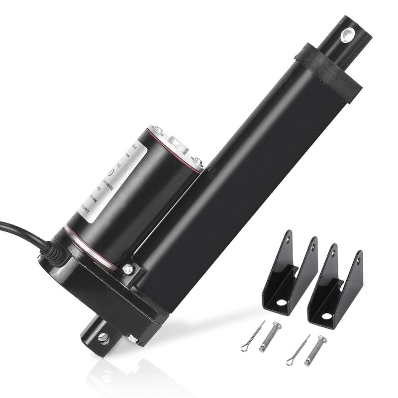 DC HOUSE 1000N High Speed 14mm/s Black Actuator Motor 4 Inch 4" Stroke Linear Actuator DC12V with Mounting Brackets (Not Include Wiress Remote Controller) - Image 1