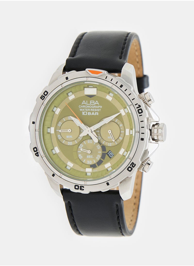 Alba Leather Chronograph Watch AT3C99X  - Image 1