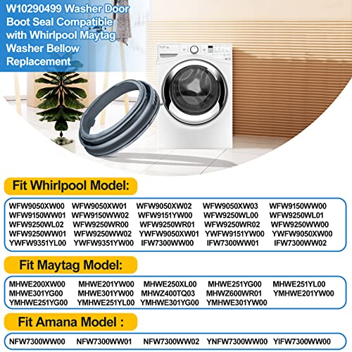 Alvar Upgraded WPW10381562 W10290499 Washer Door Boot Seal Compatible with Maytag Whirlpool Duet Washer Door Seal for Whirlpool Bellow Replacement Front Load Washer Parts WFW9150WW01 WFW9150WW00 WFW9250WW02 - Image 4