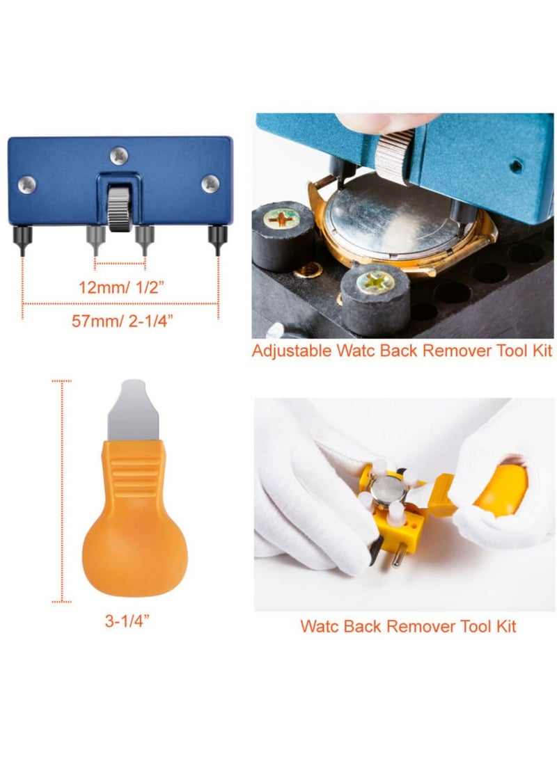 KASTWAVE 17Pcs Watch Press Tool with Watch Battery Replacement Tool kit and Fitting Dies for Watch Back Remover Closer Repair and Battery Changing - Image 5