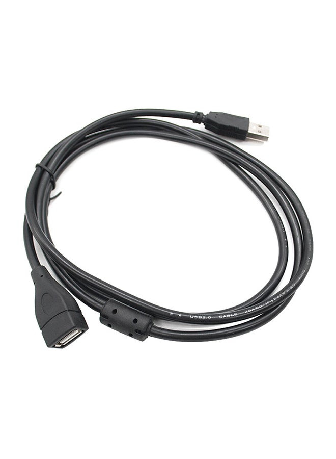 كابل تمديد من USB 2.0 Type A ذكر إلى أنثى للشحن والبيانات بطول 3 أمتار أسود