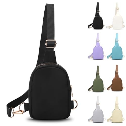 VOROLO Small Sling Bag For Men and Women，Crossbody Bags For Women with Ajustable Strap Trendy Cross body Bag Black - Image 1