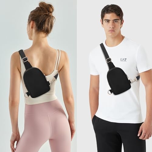VOROLO Small Sling Bag For Men and Women，Crossbody Bags For Women with Ajustable Strap Trendy Cross body Bag Black - Image 2