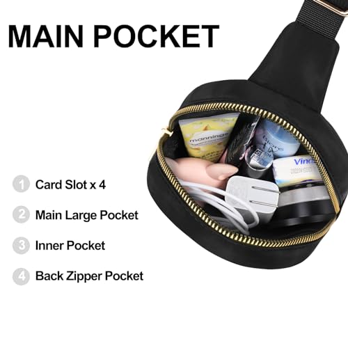 VOROLO Small Sling Bag For Men and Women，Crossbody Bags For Women with Ajustable Strap Trendy Cross body Bag Black - Image 5