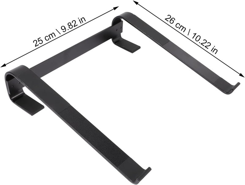 PRETYZOOM Multipurpose Aluminum Laptop Stand Holder with Cooling Support, Adjustable Notebook Riser for Office and Home Use, Black Laptop Accessory Compatible with PC and Computers - Image 2
