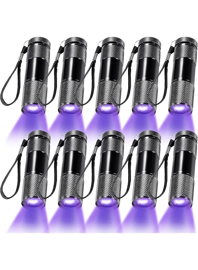10 Pcs UV Blacklight Flashlights Handheld Blacklight Flashlights LED Flashlight Torch Light Mini Light Torch Detector Portable UV Flashlight Torch for Pets Stains Urine (Purple Light) - Image 1