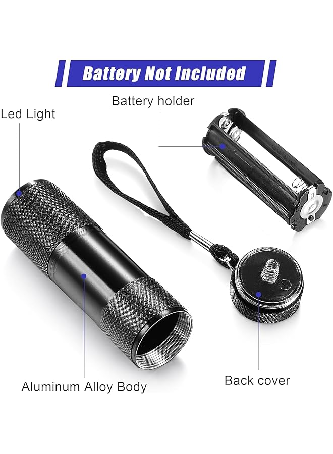10 Pcs UV Blacklight Flashlights Handheld Blacklight Flashlights LED Flashlight Torch Light Mini Light Torch Detector Portable UV Flashlight Torch for Pets Stains Urine (Purple Light) - Image 3