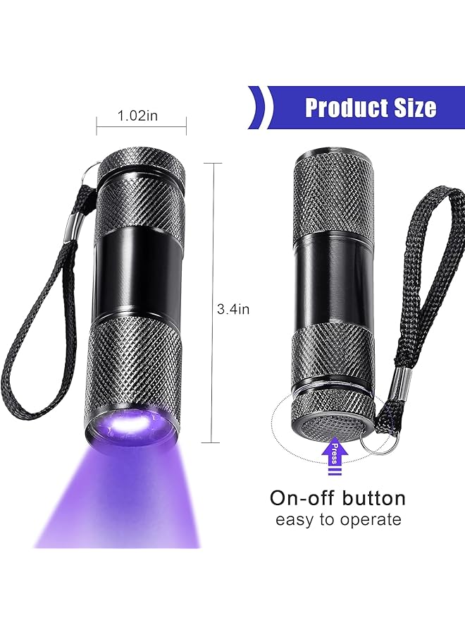10 Pcs UV Blacklight Flashlights Handheld Blacklight Flashlights LED Flashlight Torch Light Mini Light Torch Detector Portable UV Flashlight Torch for Pets Stains Urine (Purple Light) - Image 2