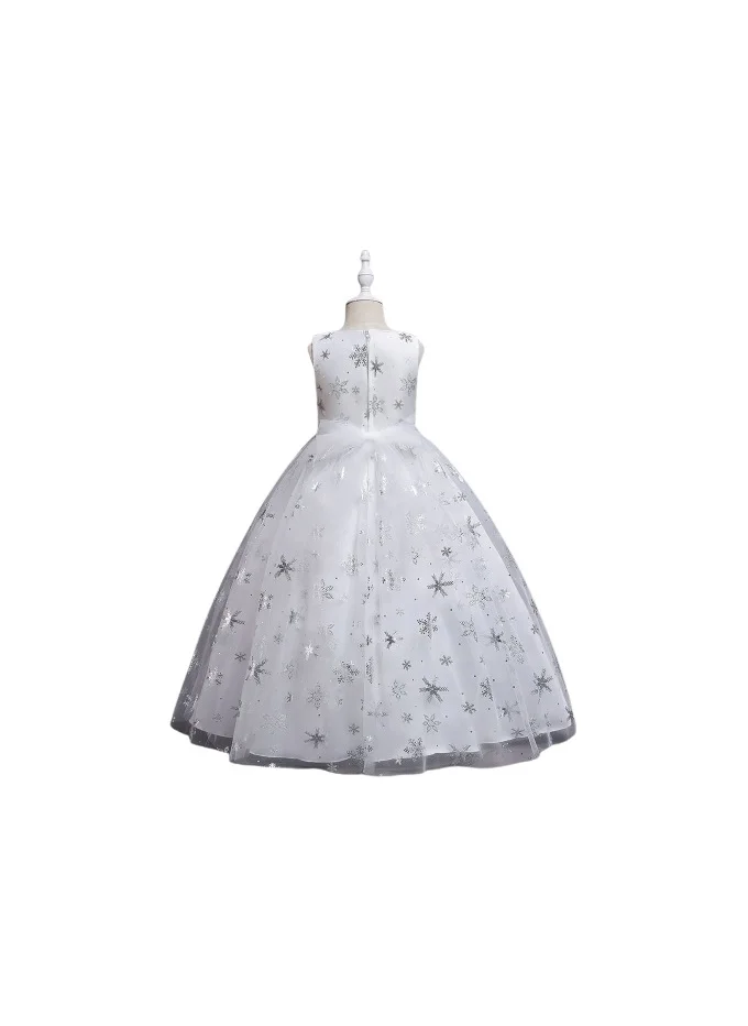 دىدانيالا D' Daniela - Snowflakes long maxi dress White