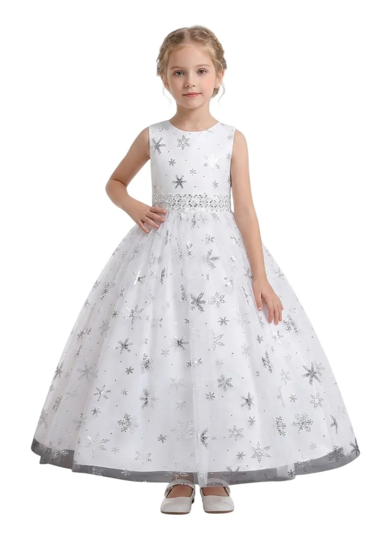 دىدانيالا D' Daniela - Snowflakes long maxi dress White