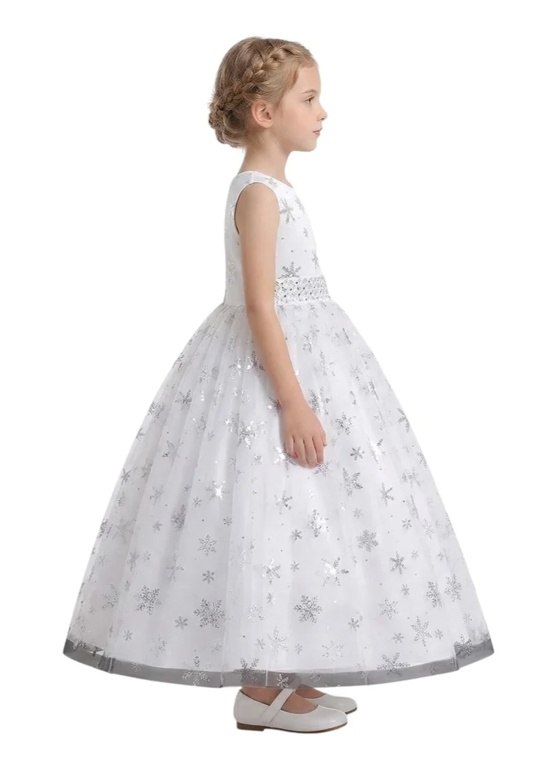 دىدانيالا D' Daniela - Snowflakes long maxi dress White