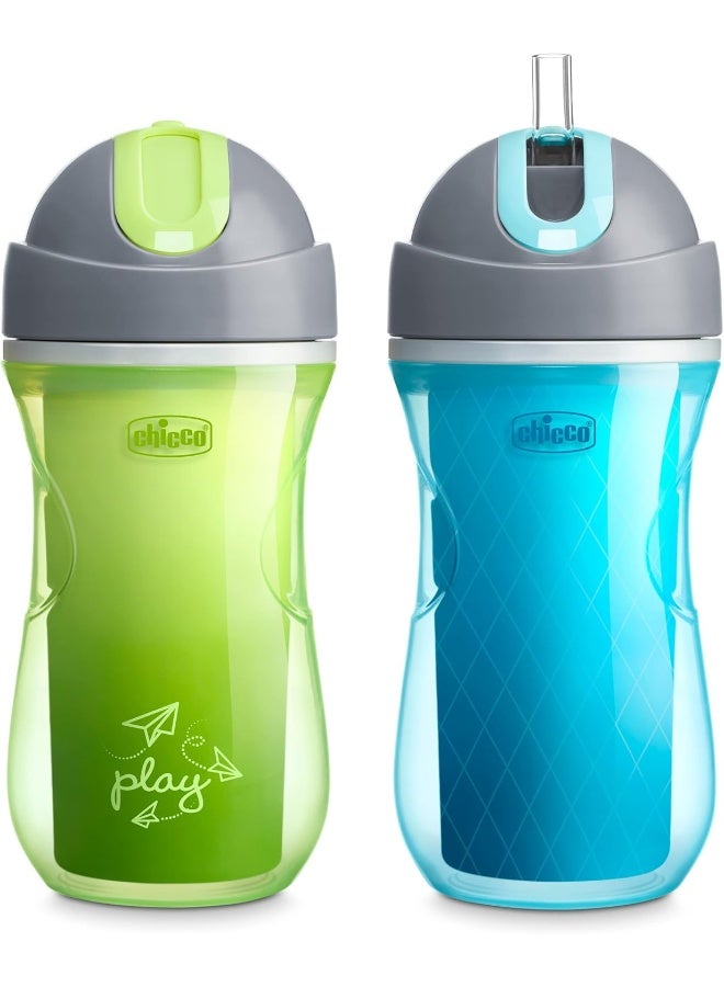 Chicco 9oz. Double-Wall Insulated Flip-Top Sippy Cup with Silicone Straw and Spill-Free Lid - Image 1