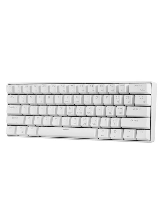 NIBEMINENT - 61-Key BT and Wired Dual Mode Keyboard with Backlight White - Image 1