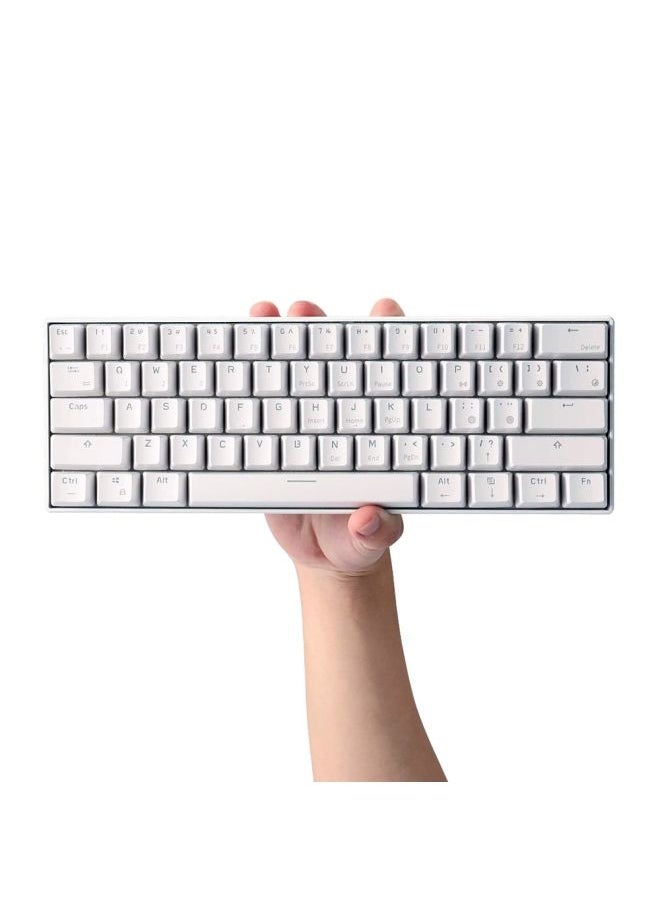 NIBEMINENT - 61-Key BT and Wired Dual Mode Keyboard with Backlight White - Image 1
