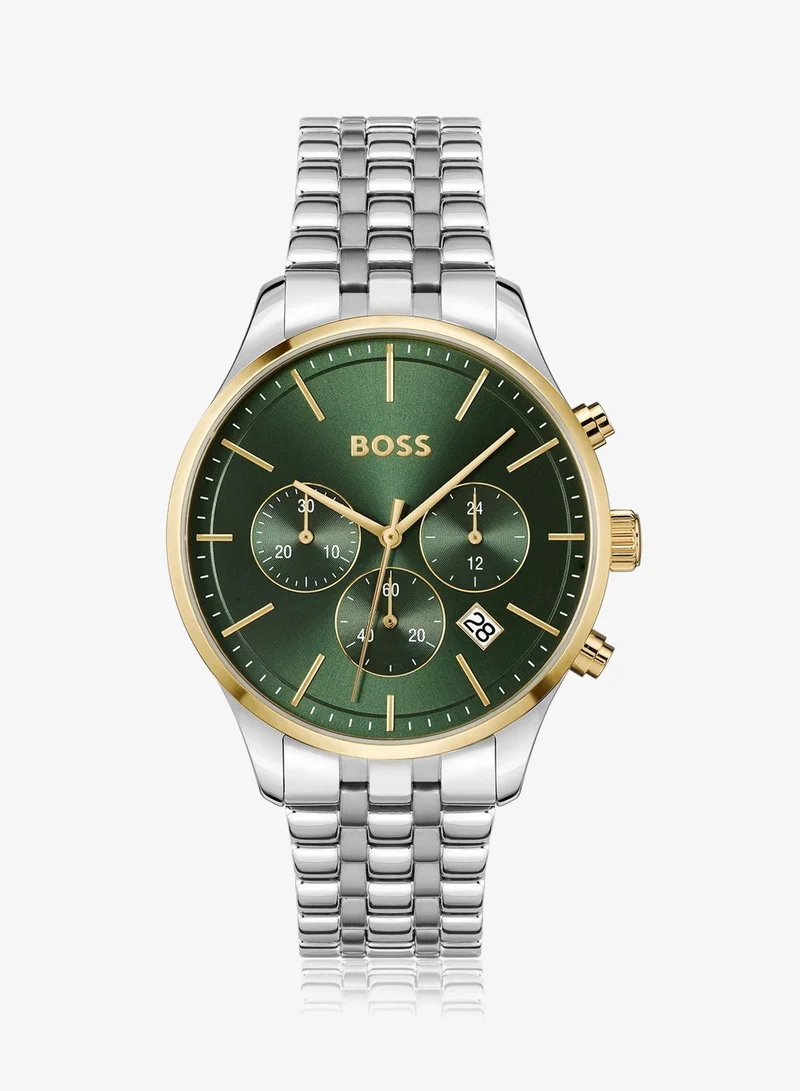 BOSS Avery Collection Chronograph Quartz Watch For Men With Silver Stainless Steel Bracelet - 1514159