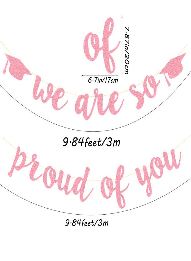 TrlaFy 2024 Graduation Banners Party Decorations, Rose Gold Glitter We are So Proud of You Graduation Banners Garland for Congratulation Graduation Party Supplies, School, Home, Car Decorations - Image 5