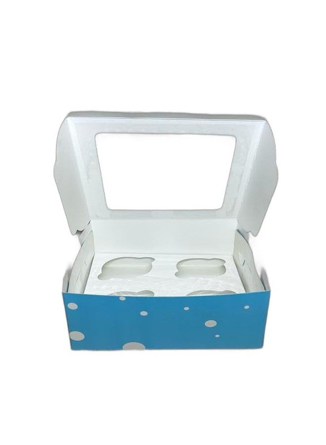 Baekence Cupcake boxes for 4 Blue Circular Dot Color, Pack of 100 pcs - Image 2