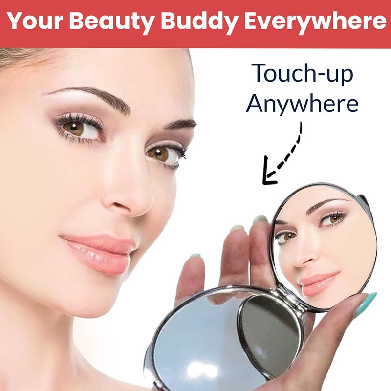 Temperia Temperia Pocket Mirror for Women Girls Small Compact Hand Mirror for Makeup Foldable Portable Travel Friendly Purse Mirror Premium Ergonomic Design Random Colors Designs  - Image 3