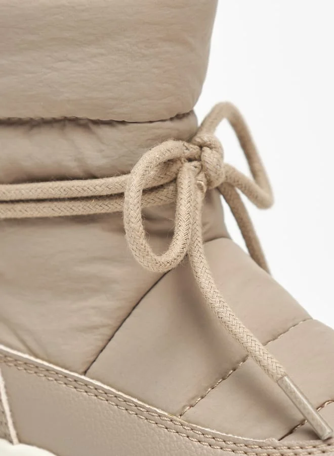 Barefeet Stitch Detail Boots with Drawstring Closure