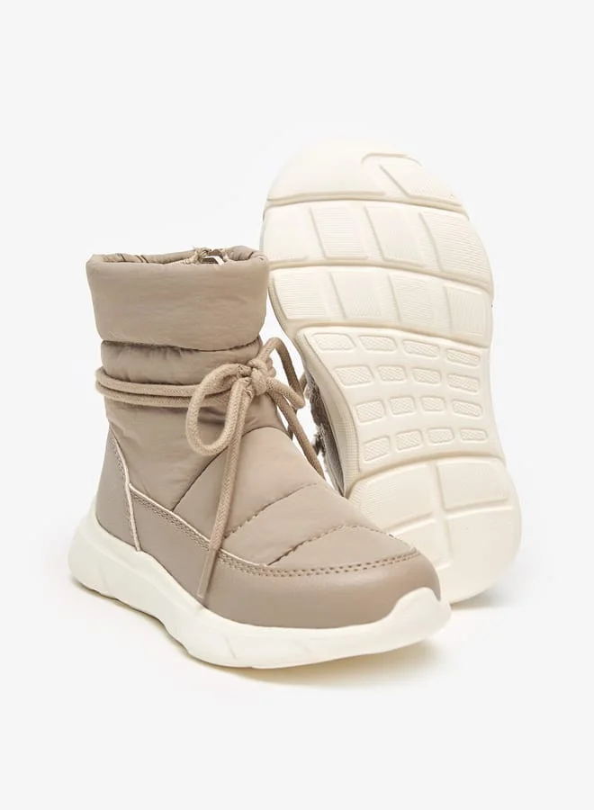 Barefeet Stitch Detail Boots with Drawstring Closure