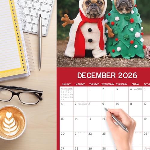 Indeme 2026 Calendar - Cute Puppies Wall Calendar 2026, 12 Months Fun Dogs Calendar, Jan. 2026 - Dec. 2026, 12'' x 12'' (Closed), 12'' x 24'' (Open), Funny Dog Calendar Gag Gifts, Hanging Hole, Holidays - Image 5