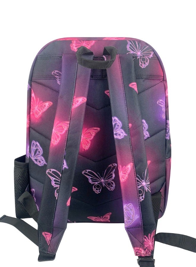JUST HYPE Iconic Backpack - Pink & Purple Glow Butterfly - Image 4