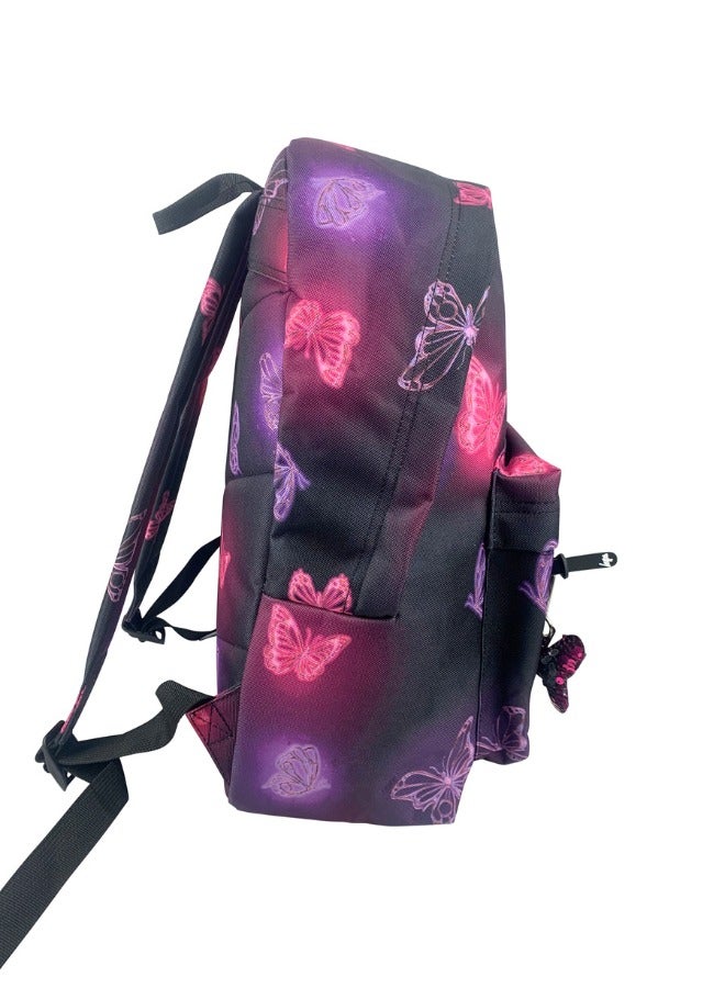 JUST HYPE Iconic Backpack - Pink & Purple Glow Butterfly - Image 5
