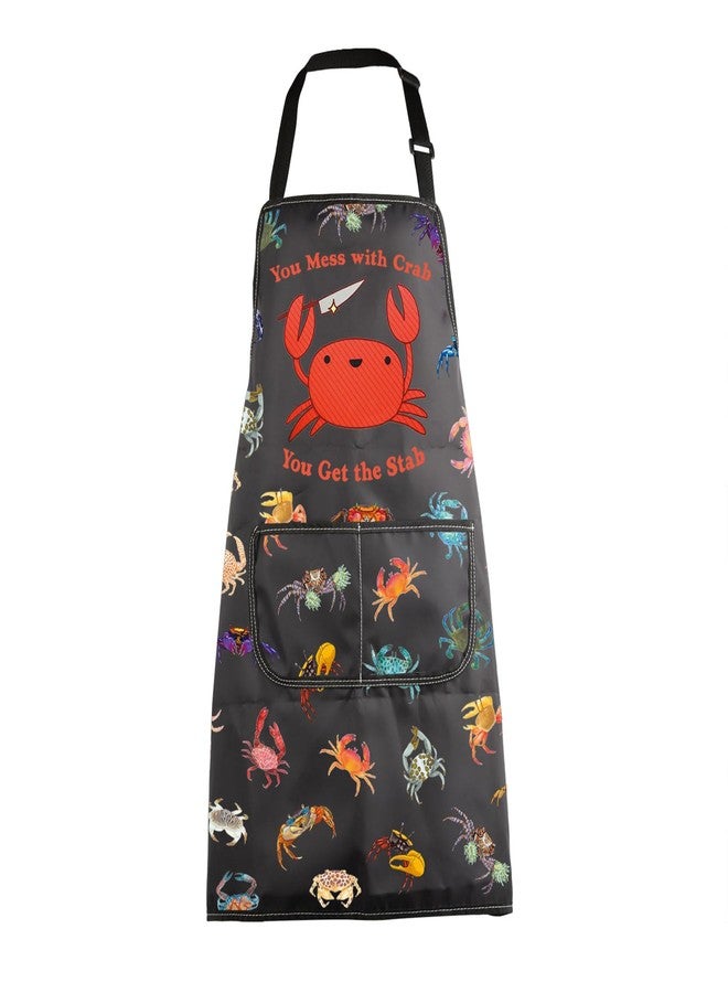 MBMSO Funny Crab Apron for Crab Lover Gifts You Mess with Crab You Get the Stab Crabbing Beach Life Gifts Crab Hunting Apron (Crab Hunter Apron-b) - Image 1