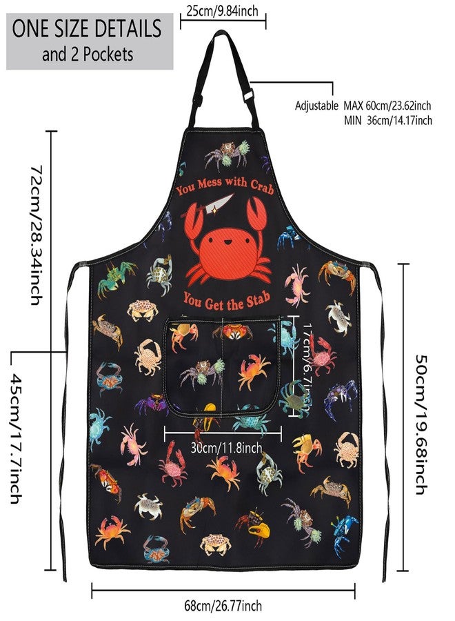MBMSO Funny Crab Apron for Crab Lover Gifts You Mess with Crab You Get the Stab Crabbing Beach Life Gifts Crab Hunting Apron (Crab Hunter Apron-b) - Image 2