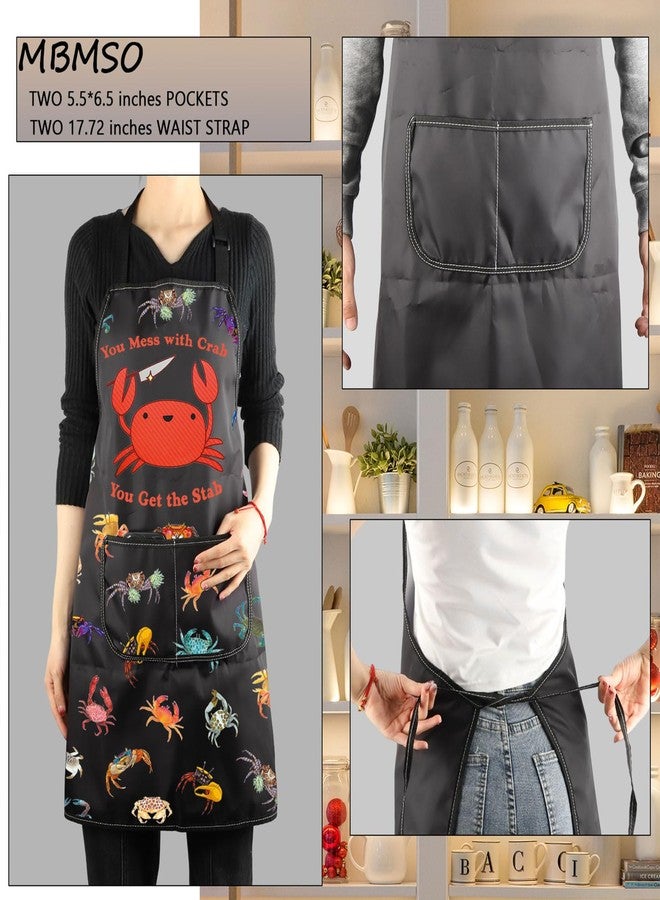 MBMSO Funny Crab Apron for Crab Lover Gifts You Mess with Crab You Get the Stab Crabbing Beach Life Gifts Crab Hunting Apron (Crab Hunter Apron-b) - Image 3