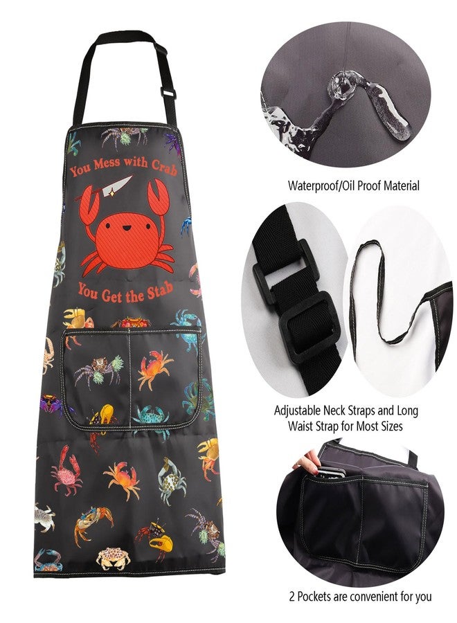 MBMSO Funny Crab Apron for Crab Lover Gifts You Mess with Crab You Get the Stab Crabbing Beach Life Gifts Crab Hunting Apron (Crab Hunter Apron-b) - Image 5