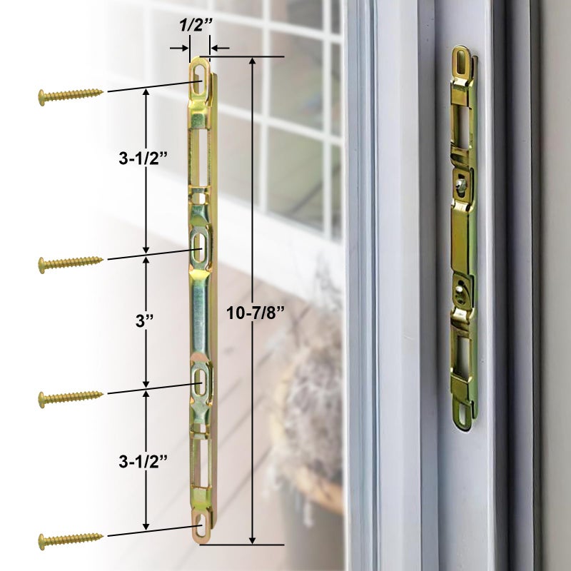 TPard Multi-Point Mortise Lock for Sliding Patio Glass Door, Dual Point Hooks Latch with Anti-Slam Pin and Keeper Fits Handle with 3-15/16" Mounting Hole Spacing - Image 3