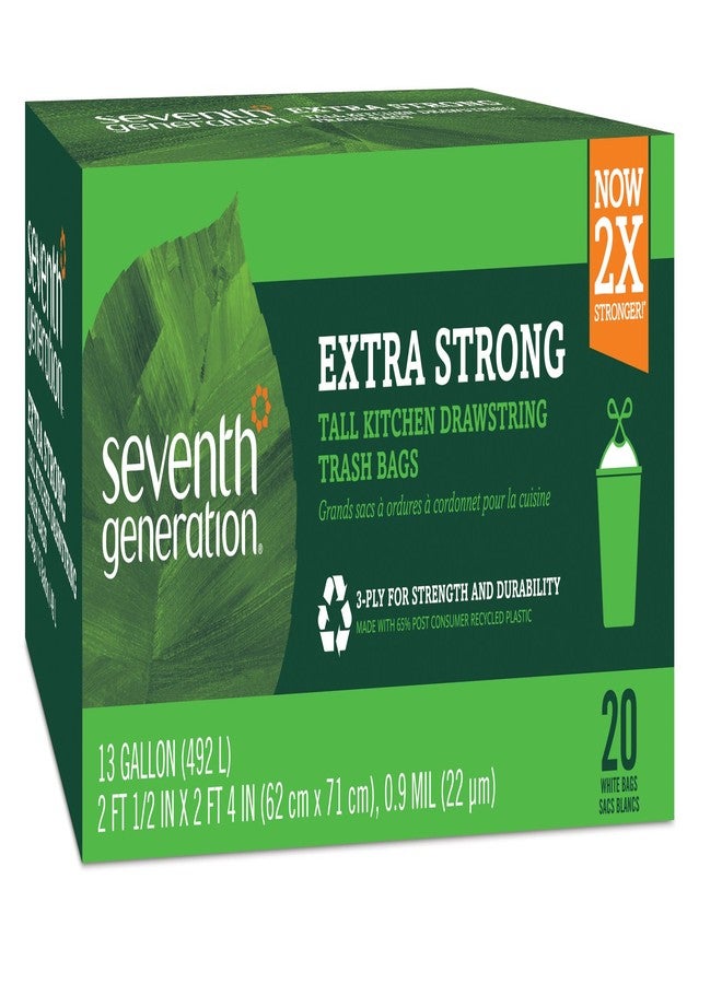 Seventh Generation Drawstring Kitchen Trash Bags 13 gal, 20 Bags - Image 1