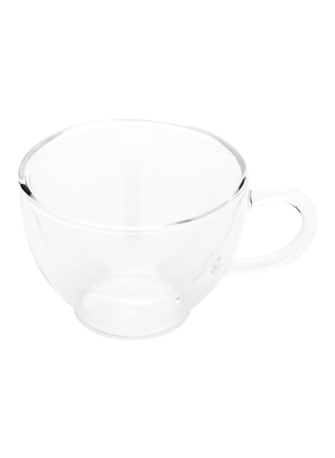 Restaurantware Forma 6 Ounce Clear Coffee Cups, 10 Double Wall Transparent Coffee Mugs - Built-In Handle, Does Not Chip, Clear Glass Tea Cups, Rolled Rim, Microwavable - Image 1