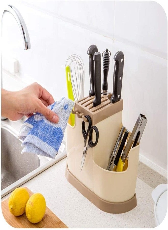 RIGJAK Plastic Cutlery Holder For Kitchen,Kitchen Organizer,Spoon And Fork Stand, Spoon Holder For Kitchen,Self Draining Tableware Storage Box - Image 3
