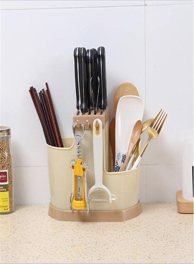 RIGJAK Plastic Cutlery Holder For Kitchen,Kitchen Organizer,Spoon And Fork Stand, Spoon Holder For Kitchen,Self Draining Tableware Storage Box - Image 2