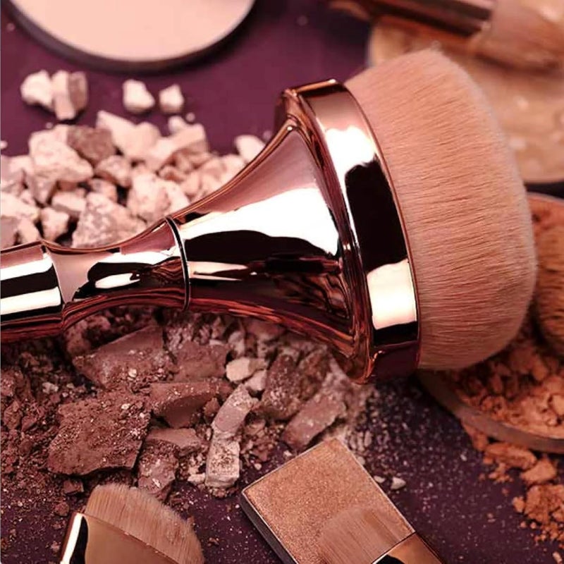 Iris Cosmetics Iris Luminous HD Foundation Brush | Vegan & Cruelty-Free Makeup Brush | Premium Synthetic Fibres | Soft Rose Gold Handle | Essential Tool for Liquid, Cream & Powder Foundation - Image 4