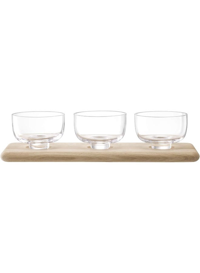 LSA International SZ62 Serve Arch Trio Bowl Set & Oak Base - Image 3