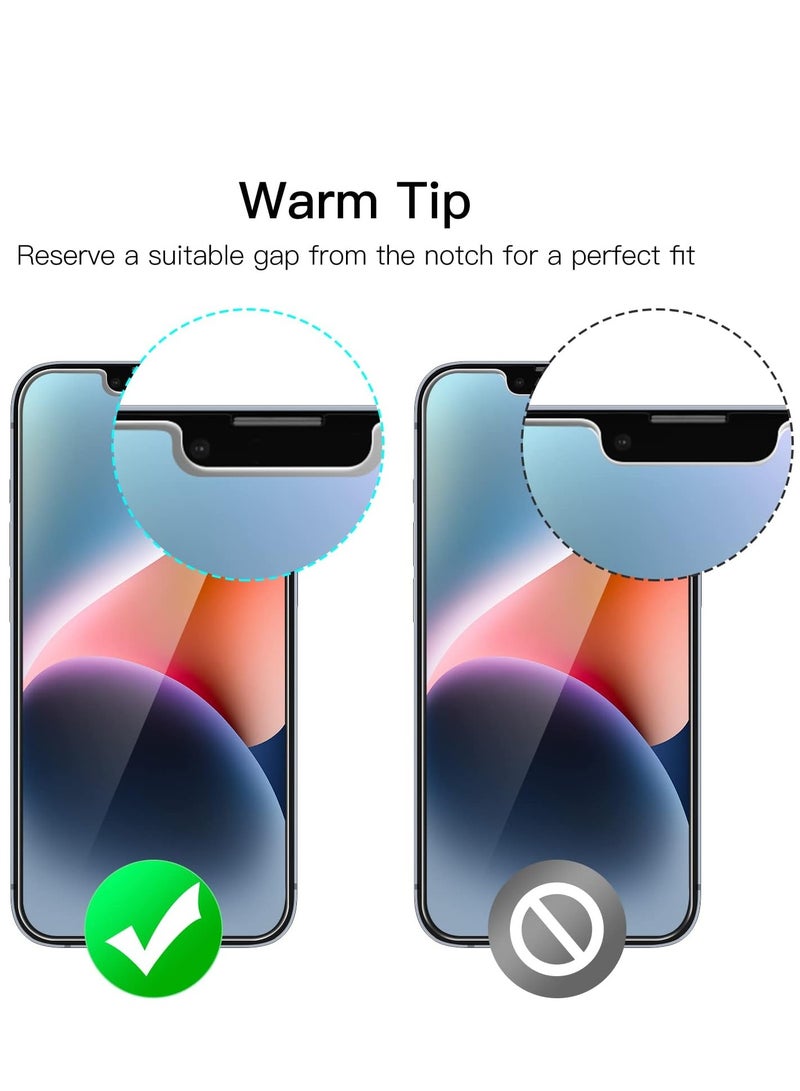 أكاليكس لاصقة حماية للشاشة 9d من الزجاج لموبايل أبل آيفون 14 شفاف - Image 3