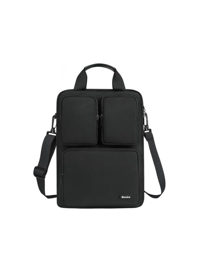 Gocokia 13-14.1 Inch Laptop Bag Three Pockets for MacBook Air, 13-inch MacBook Pro Retina,14.1 inch Laptop,Cross-body Shoulder Briefcase Bag,Messenger Bag Briefcase Handbag Carrying Case - Image 2