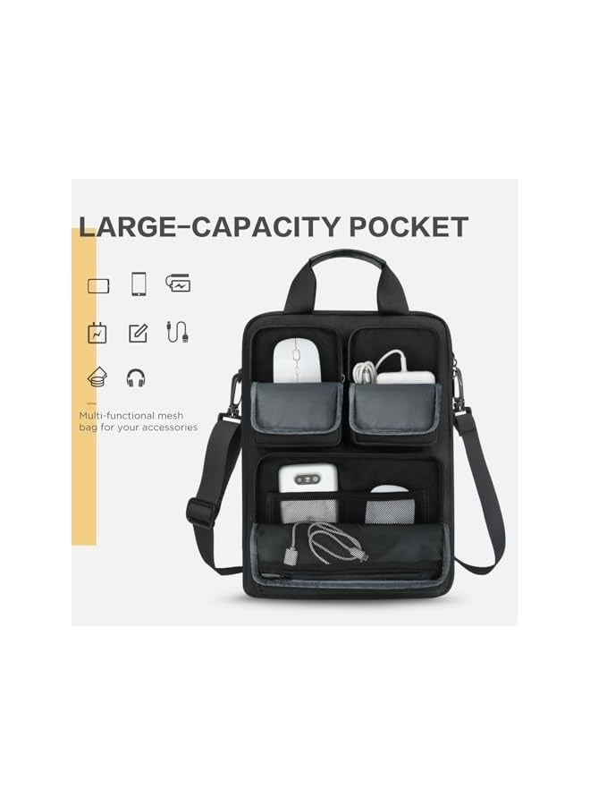 Gocokia 13-14.1 Inch Laptop Bag Three Pockets for MacBook Air, 13-inch MacBook Pro Retina,14.1 inch Laptop,Cross-body Shoulder Briefcase Bag,Messenger Bag Briefcase Handbag Carrying Case - Image 4