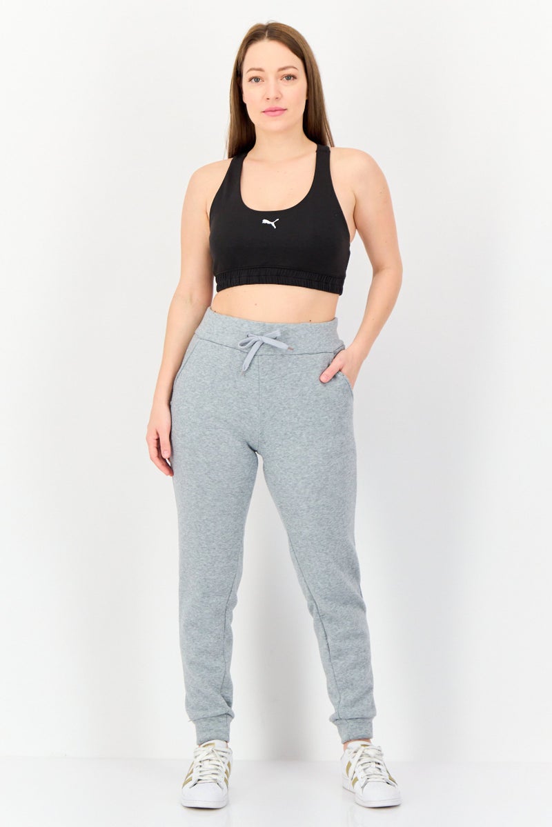 PUMA حمالة صدر رياضية مبطنة بشعار العلامة التجارية للنساء، سوداء - Image 4