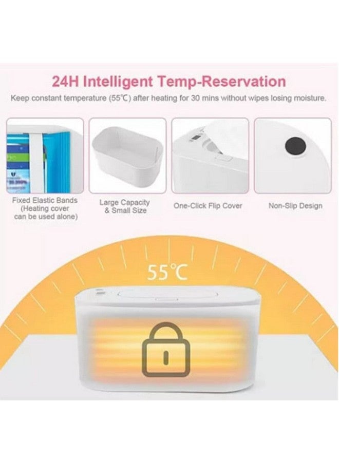 plplaaoo Baby Wipes Warmer, Baby Wipe Warmer And Baby Wet Wipes Dispenser,Wet Wipe Warmer PP Intelligent Adjustable Temperature Safe To Use Infant Wipes Heater Wireless Car Charging(White) - Image 2