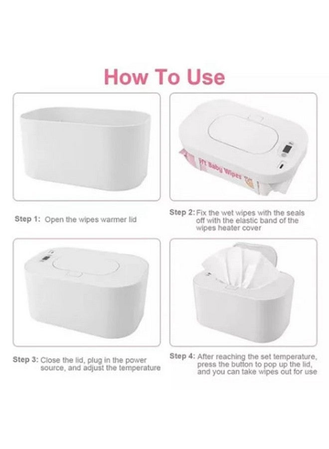 plplaaoo Baby Wipes Warmer, Baby Wipe Warmer And Baby Wet Wipes Dispenser,Wet Wipe Warmer PP Intelligent Adjustable Temperature Safe To Use Infant Wipes Heater Wireless Car Charging(White) - Image 3